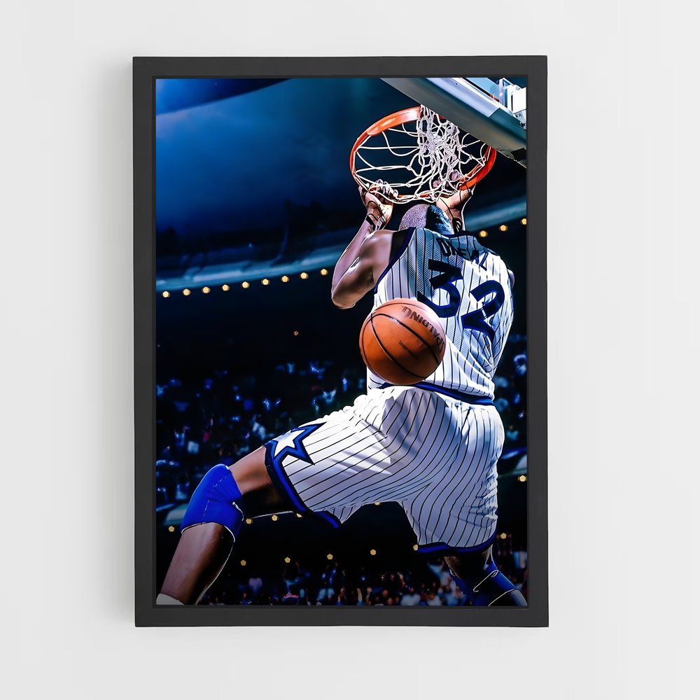 Poster Shaquille dunk – affiche Basketball (vue 2)